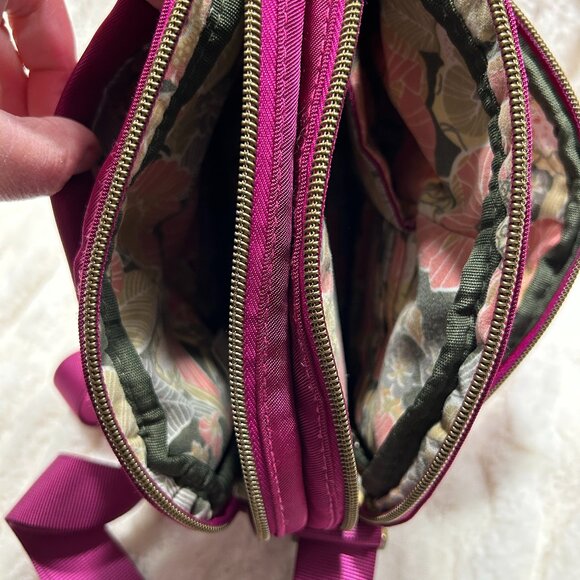 EUC Travelon Signature Small Crossbody Bag - Fuchsia - Picture 7 of 12